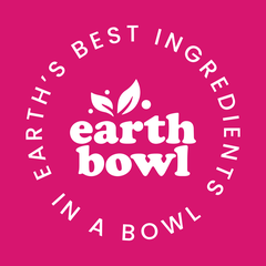 Earth Bowl round badge — Earth's best ingredients in a bowl