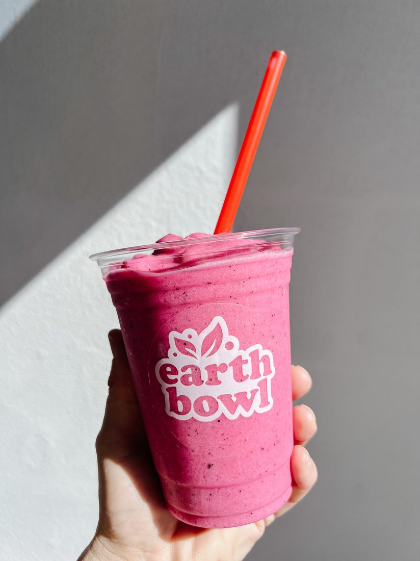 Pink Earth Bowl shake held up