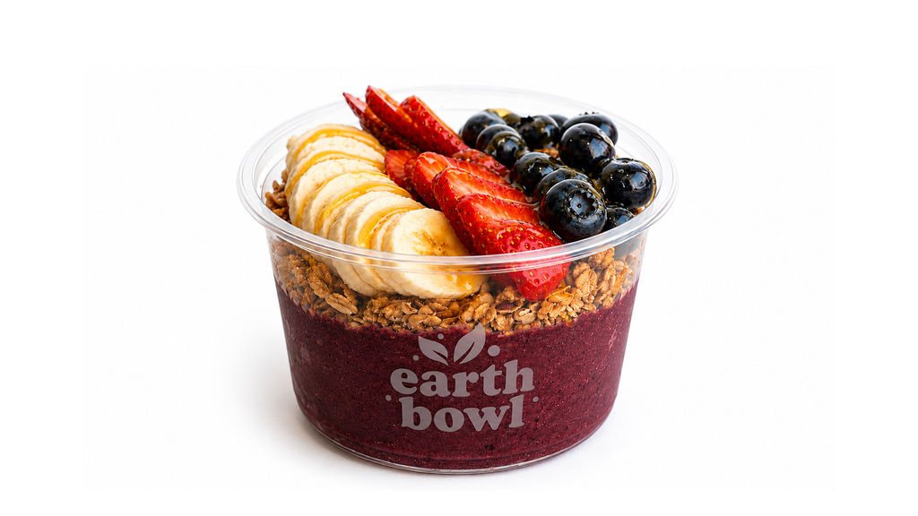 The Jungle Fever Bowl with acai sorbet, banana, strawberries and blueberries